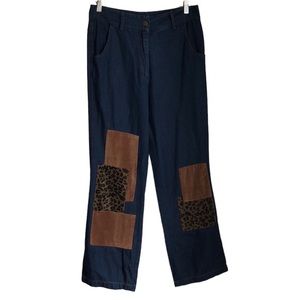 VINTAGE FORENZA Leopard print patchwork jeans size 10